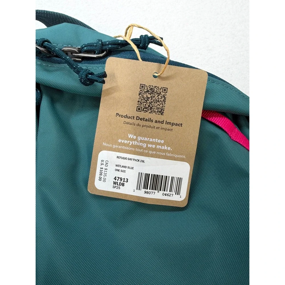 Patagonia Refugio Daypack 26L Wetland Blue Backpack New with Tags $109 Retail